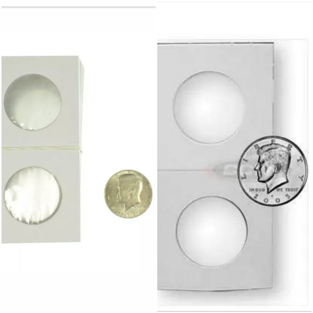 26 PC  2 x 2 Cardboard Half-Dollar size Coin Flips